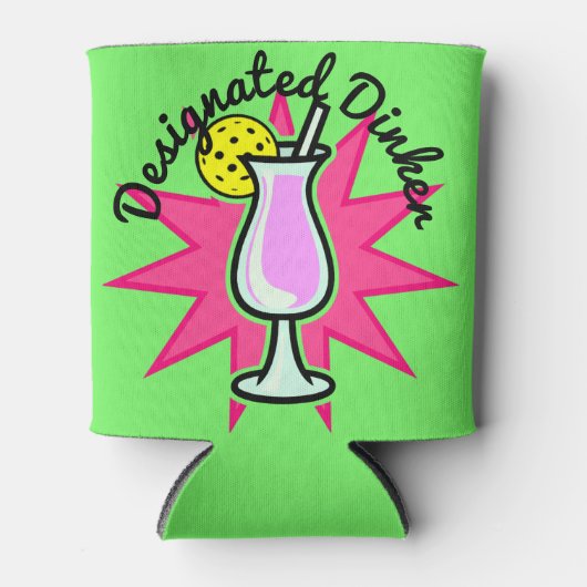 Pickleball Speciaal Dinker - Roze cocktail Blikjeskoeler (Voorkant)