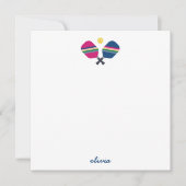 Pickleball Speciaal Manuscript Name Blue Note Card Notitiekaartje (Voorkant)