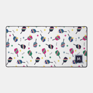 Pickleball Speciaal Monogram Blauw Groen Roze Bureaumat