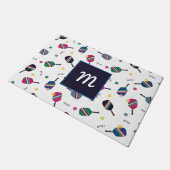 Pickleball Speciaal Monogram Blauw Groen Roze Deurmat (Schuin)