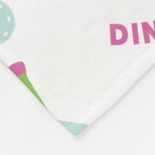 Pickleball Speciaal Monogram Blauw Groen Roze Fleece Deken (Hoek)