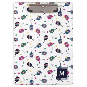 Pickleball Speciaal Monogram Blauw Groen Roze Klembord