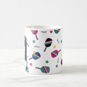 Pickleball Speciaal Monogram Blauw Groen Roze Koffiemok (Center)