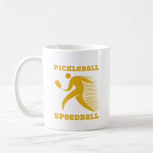 Pickleball Speedball speler met snelheid Koffiemok (Links)