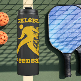 Pickleball Speedball speler met snelheid Thermosbeker