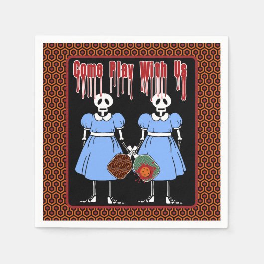 Pickleball speelt mee met ons Horror Movie Twins Servet (Voorkant)