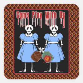 Pickleball speelt mee met ons Horror Movie Twins Vierkante Sticker