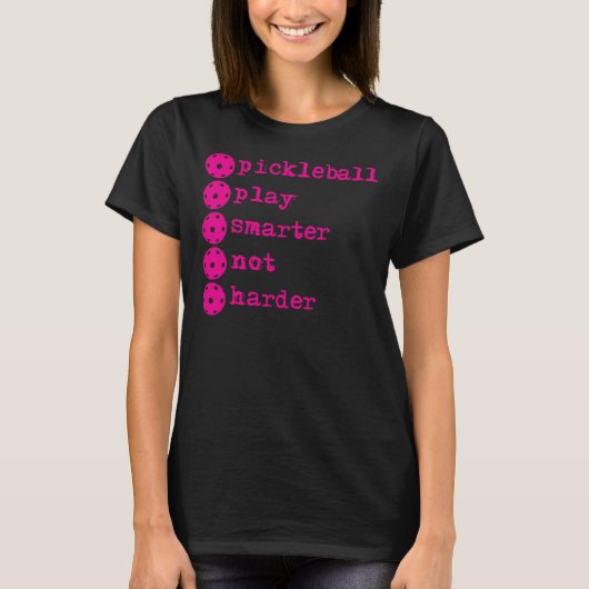 Pickleball speelt slimmer, niet harder, levendig r t-shirt (Voorkant)