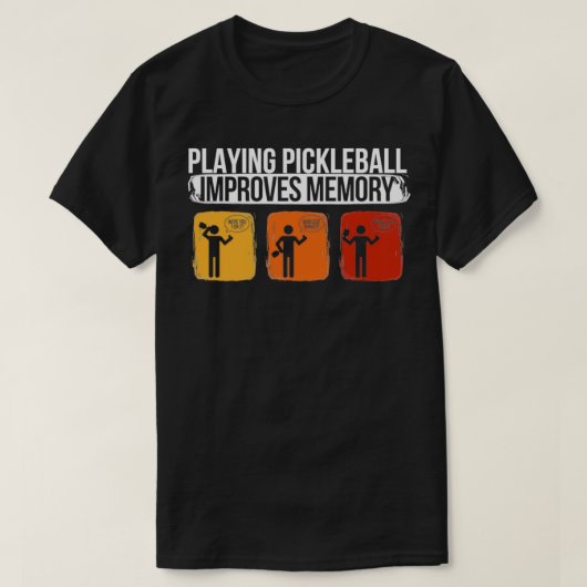 Pickleball speelt verbetert het geheugen Picklebal T-shirt (Design voorkant)
