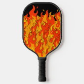 Pickleball spel op vuur Sinaasappel geel vlammen h Paddle (Voorkant)
