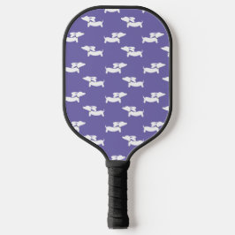 Pickleball Spelen Dachshund Mam Paarse Pickleball Paddle
