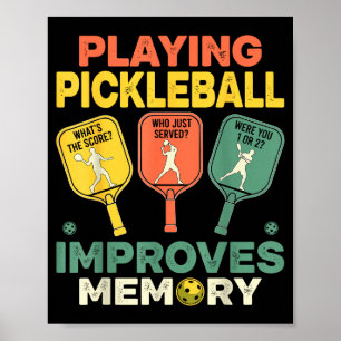 Pickleball spelen verbetert het geheugen leuke pic poster