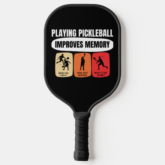 Pickleball spelen verbetert het geheugen pickleball paddle (Achterkant)