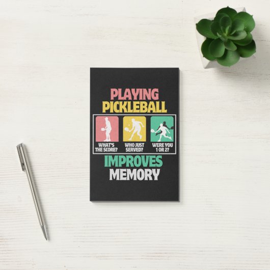 Pickleball spelen verbetert het geheugen post-it® notes (Kantoor)