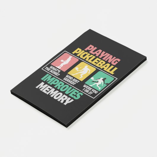 Pickleball spelen verbetert het geheugen post-it® notes (Schuin)