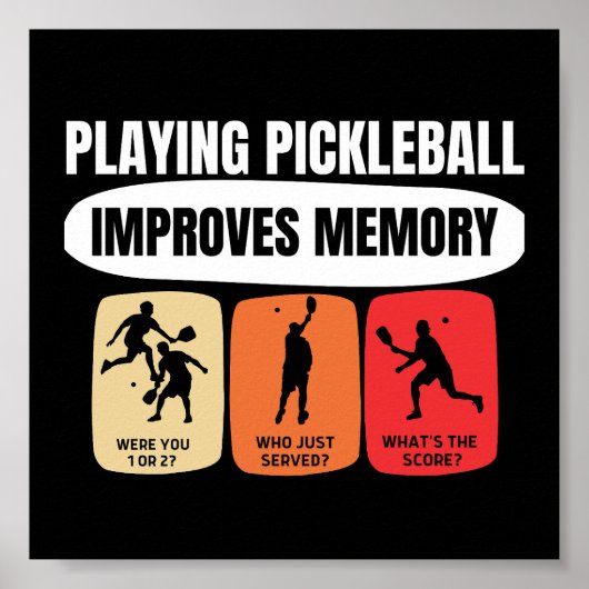 Pickleball spelen verbetert het geheugen poster (Voorkant)