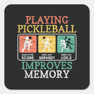 Pickleball spelen verbetert het geheugen vierkante sticker