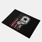 Pickleball Speler - Amerikaanse Vlag Pickleball - Deurmat (Schuin)