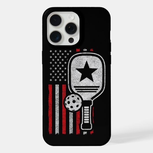 Pickleball Speler - Amerikaanse Vlag Pickleball - iPhone Hoesje (Achterkant)