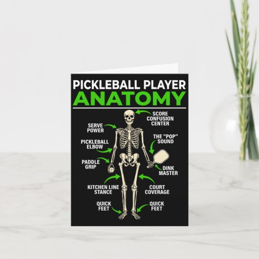 Pickleball-speler anatomie grappige dink pickle-ba kaart (Voorkant)