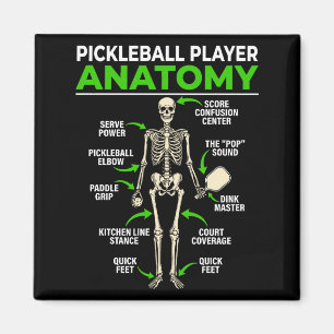 Pickleball-speler anatomie grappige dink pickle ba magneet