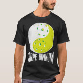 Pickleball speler Carpe Dinkum Pun Yin en Yang T-shirt (Voorkant)