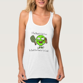 Pickleball speler Chocolade Zachte Serve Groen Gra Tanktop