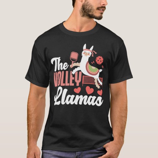 Pickleball speler De Volley Llamas Llama T-shirt (Voorkant)