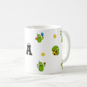 Pickleball speler gepersonaliseerde naam grappig koffiemok (Voorkant rechts)