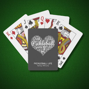 Pickleball Speler Gepersonaliseerde Naam Hart Ontw Pokerkaarten