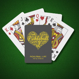 Pickleball Speler Gepersonaliseerde Naam Hart Ontw Pokerkaarten