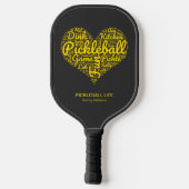 Pickleball Speler Gepersonaliseerde Naam Word Art Paddle (Achterkant)