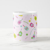 Pickleball Speler Gift voor Haar Roze Gepersonalis Grote Koffiekop (Voorkant)
