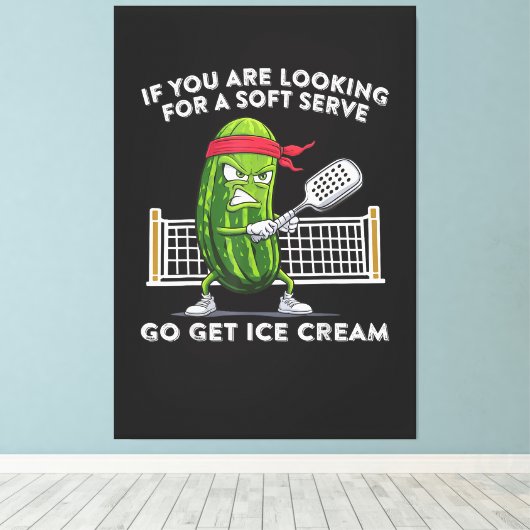 Pickleball-speler Grappig Canvas Afdruk (Insitu (Houten vloer))