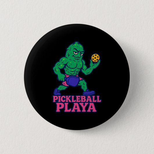 Pickleball-speler grappige pickle ball pickelball ronde button 5,7 cm (Voorkant)