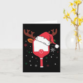 Pickleball Speler Kerstvakantie Rendier Xmas Kaart (Gele Bloem)