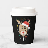 Pickleball Speler Kerstvakantie Rendier Xmas Papieren Bekers (Voorkant)