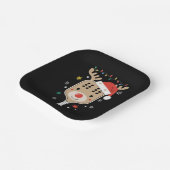 Pickleball Speler Kerstvakantie Rendier Xmas Papieren Bordje (Gebogen)