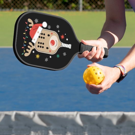 Pickleball Speler Kerstvakantie Rendier Xmas Pickleball Paddle (Insitu)
