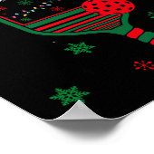 Pickleball Speler Kerstvakantie Rendier Xmas Poster (Hoek)