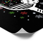 Pickleball Speler Kerstvakantie Rendier Xmas Poster (Hoek)