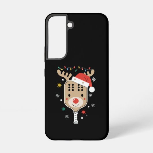 Pickleball Speler Kerstvakantie Rendier Xmas Samsung Galaxy Hoesje (Achterkant)