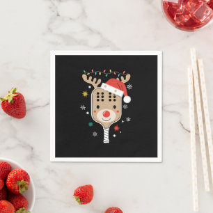 Pickleball Speler Kerstvakantie Rendier Xmas Servet