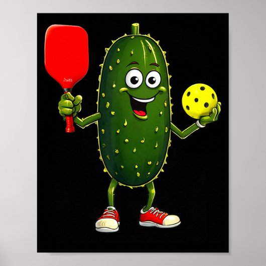 Pickleball-speler kunst grappige pickle bal  poster (Voorkant)