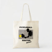 Pickleball-speler master winnaar aangepaste naam tote bag (Voorkant)