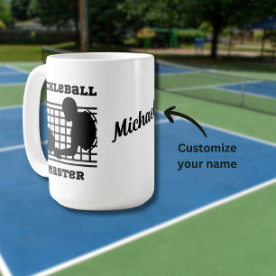 Pickleball speler meester winnaar aangepaste naam koffiemok