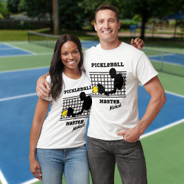 Pickleball speler meester winnaar aangepaste naam t-shirt