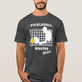 Pickleball speler meester winnaar aangepaste naam t-shirt (Voorkant)