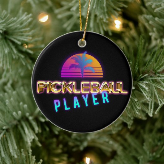 Pickleball-speler met aangepaste tekst keramisch ornament (Boom)