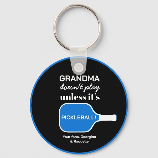 Pickleball Speler Oma Grappig Custom Typografie Sleutelhanger (Voorkant)